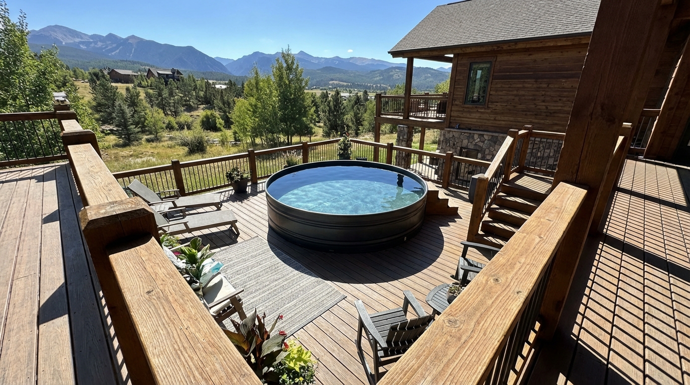 Resort-Style Stock Tank Pool